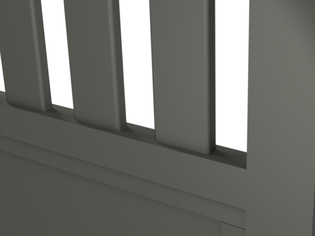 Zoom sur un barreau de portail en aluminium 80 x 20