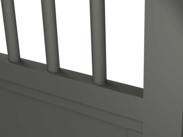 Zoom sur un barreau de portail en aluminium rond diamètre 30