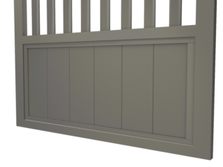 Zoom sur le remplissage sur un portail aluminium en rainures 180mm