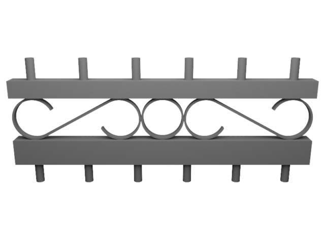 Décors de rangée de ronds volutes droite pour garde-corps aluminium CLASSALU