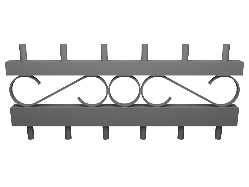 Décors de rangée de ronds volutes droite pour garde-corps aluminium CLASSALU