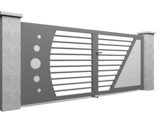 Modèle de portail en aluminium Select Hybrid A avec bicoloration