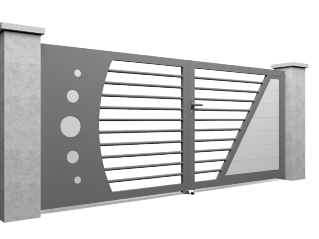 Modèle de portail en aluminium Select Hybrid A avec bicoloration