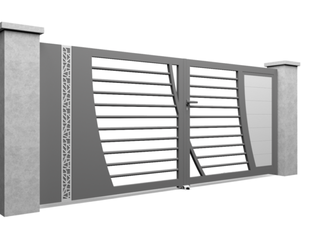 Modèle de portail en aluminium Select Hybrid B avec bicoloration