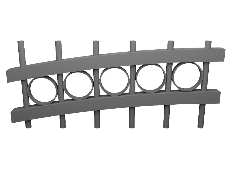 Rangée de ronds cintrée pour portail aluminium