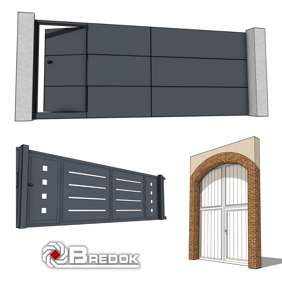 Portillons intégrés dans un portail